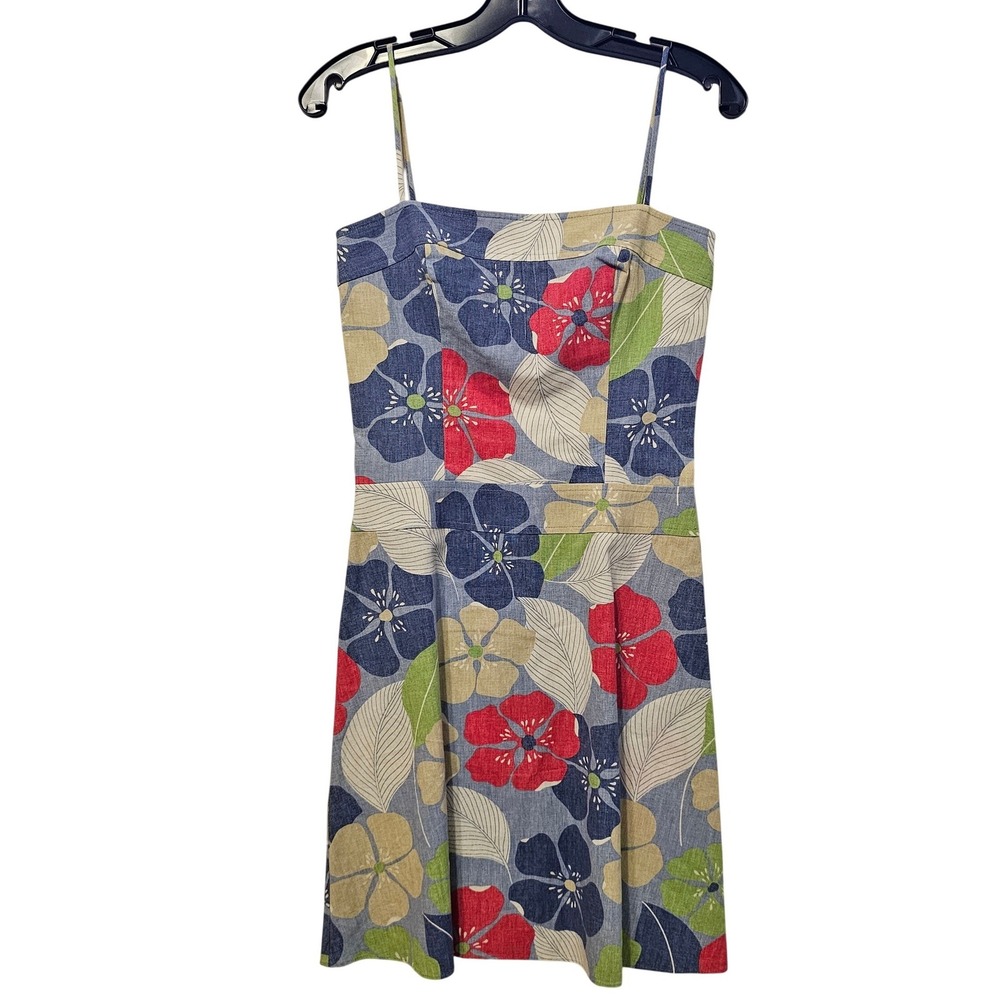 ABS by Allen Schwartz Floral Cotton Sundress Blue‎ Red Green Size 2 319L907